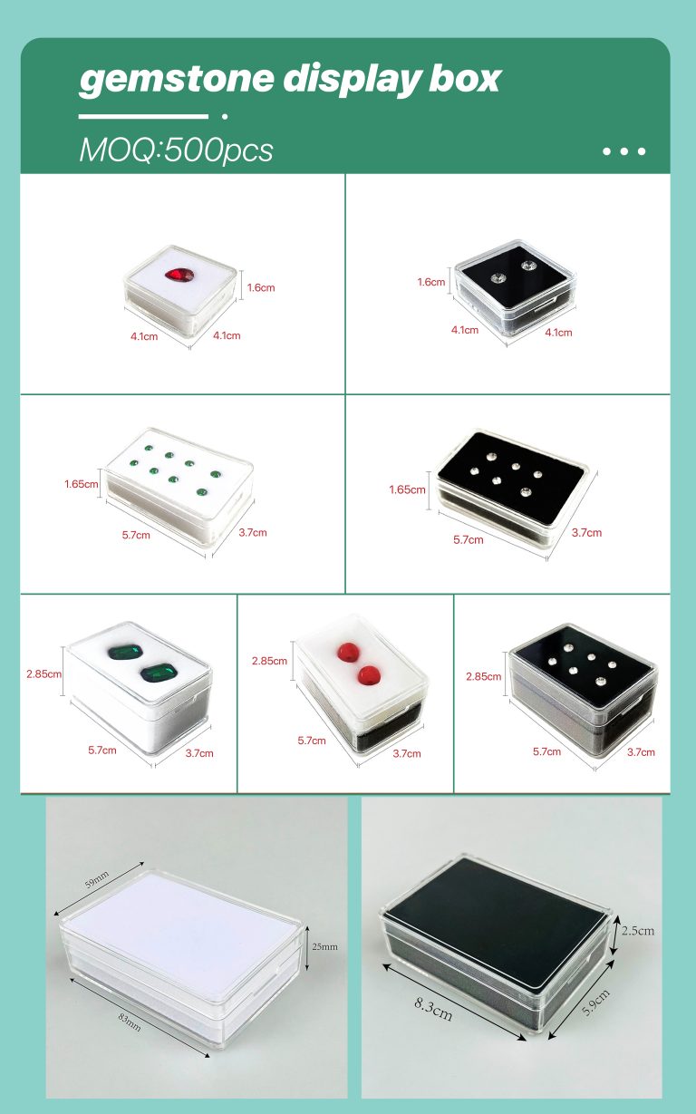 Plastic gemstone box Square Plastic Transparent Jewelry Display Box - White Diamond & Color Gem Storage Case for Loose Stones Collection & Retail Showcase - Image 17