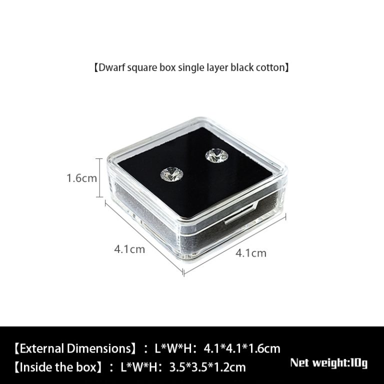 Plastic gemstone box Square Plastic Transparent Jewelry Display Box - White Diamond & Color Gem Storage Case for Loose Stones Collection & Retail Showcase - Image 6