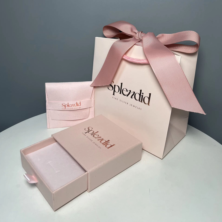 Cardboard Magnetic Pink Jewelry Box Package - Image 3