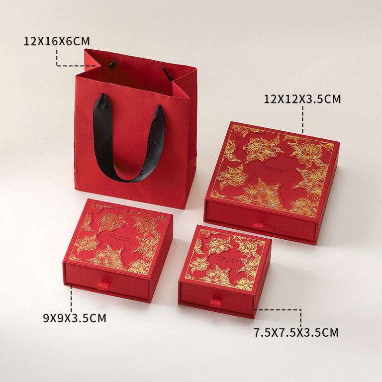 Drawer Packaging Jewelry Gift Box and Bag With Logo Printed