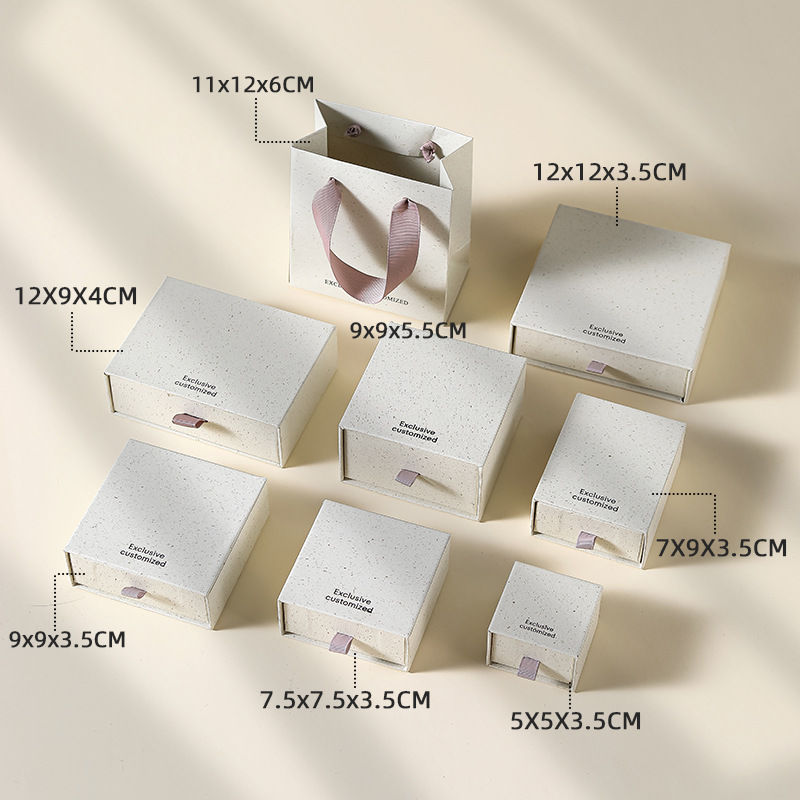 Jewelry Drawer Box Drawstring Closure for Necklace Ring Pendant Earring Gift Box