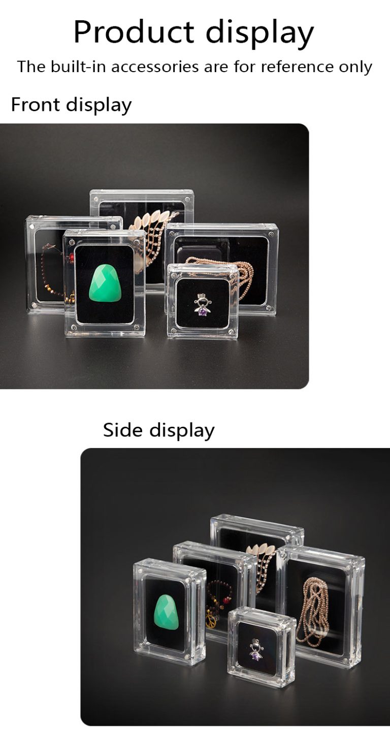 Transparent acrylic jewelry box, magnetic display box, jewelry, magnetic jade, earrings, necklace box - Image 16