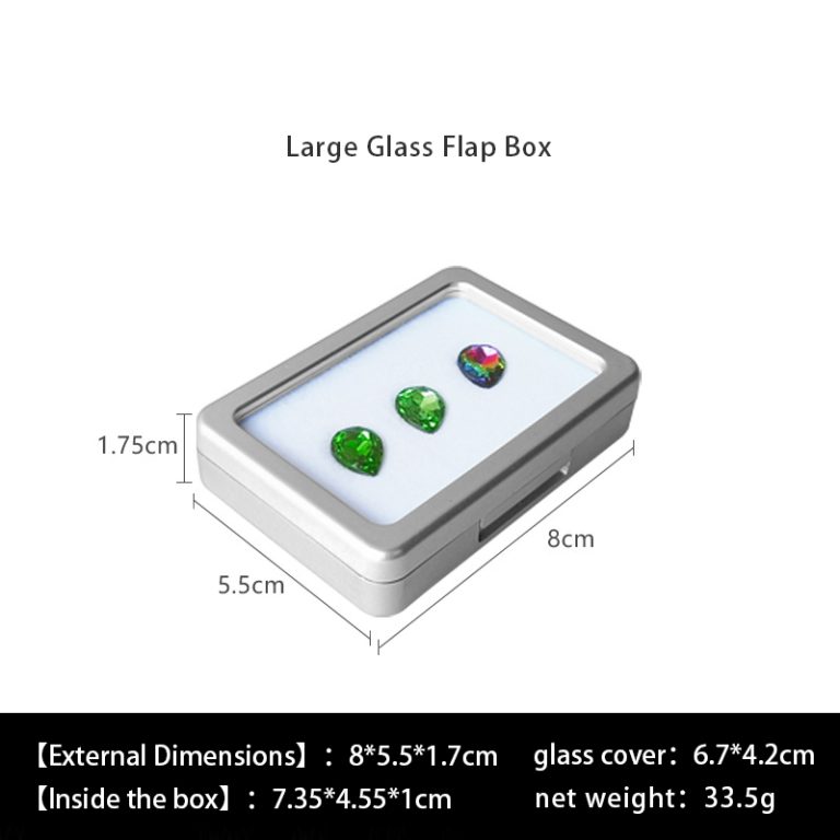 Transparent Glass Flip Cover Jewelry Box