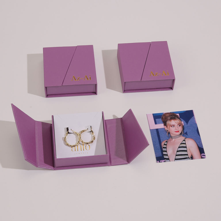 Luxury Custom Double Door Special Paper Magnetic Packaging Jewelry Box with Logo - Image 5