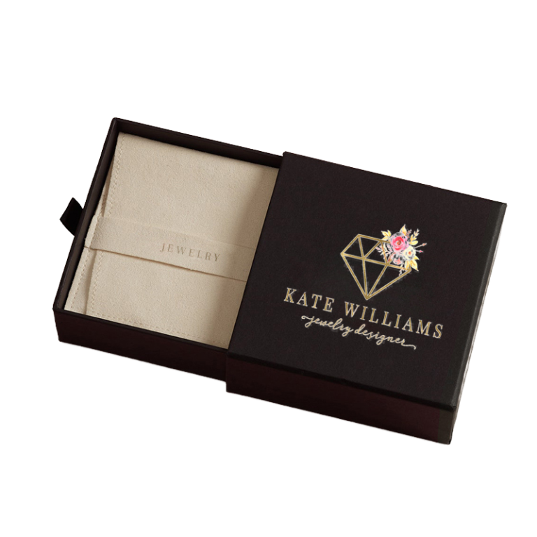 Custom Logo Solid Pattern Jewelry Packaging Box for Necklace Ring Earrings Valentine's Day Box