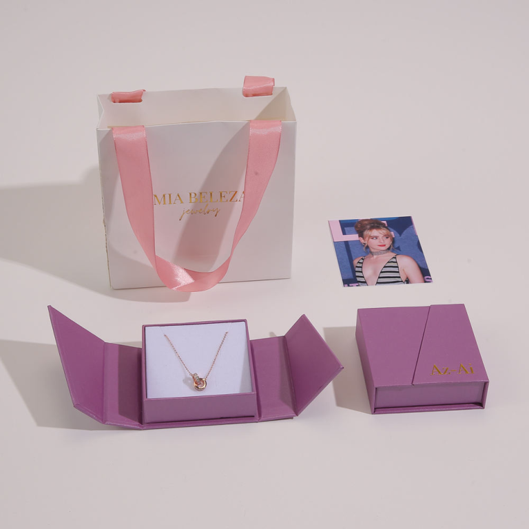 Luxury Custom Double Door Special Paper Magnetic Packaging Jewelry Box with Logo - Image 7