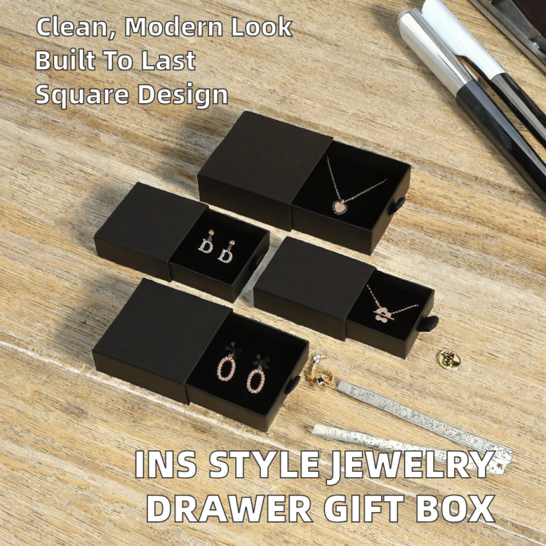 Custom Logo Solid Pattern Jewelry Packaging Box for Necklace Ring Earrings Valentine's Day Box - Image 4