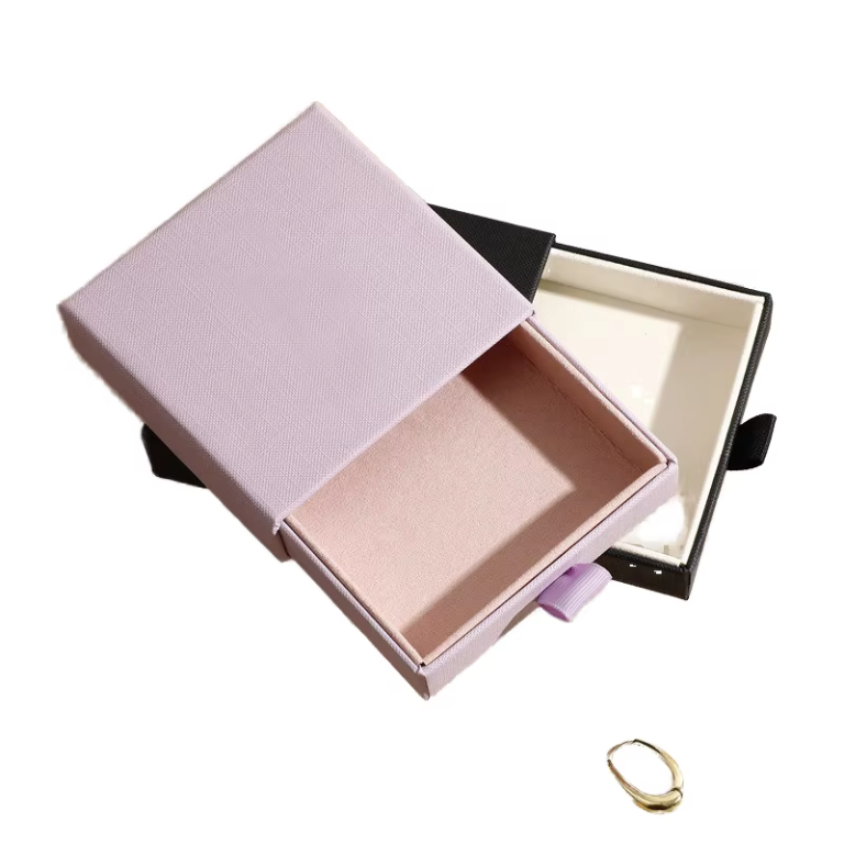 Factory Custom Jewelry Packing Set Luxury Drawer Box And Pouch - Image 5