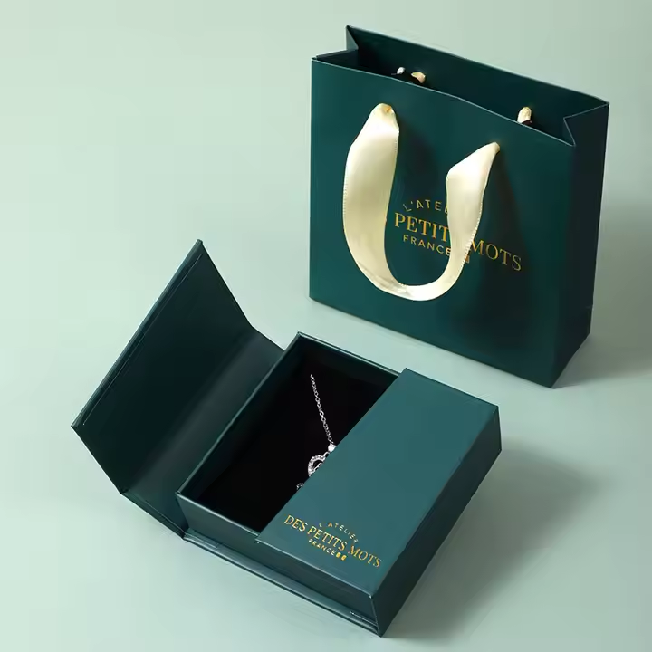 Luxury Jewelry Packing Double Door Jewelry Box Necklace Earring Ring Packaging