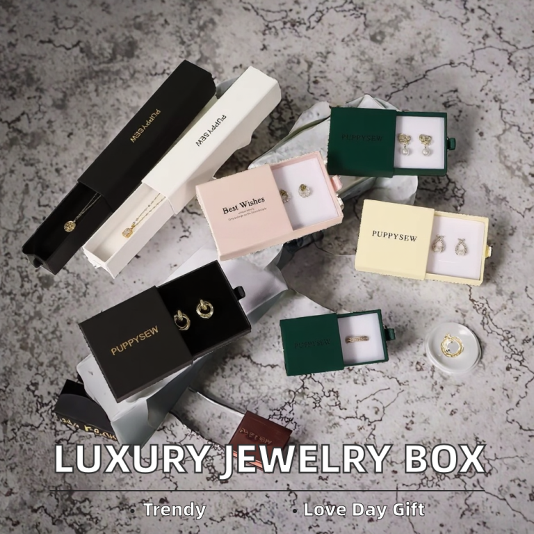 Custom Logo Solid Pattern Jewelry Packaging Box for Necklace Ring Earrings Valentine's Day Box - Image 6