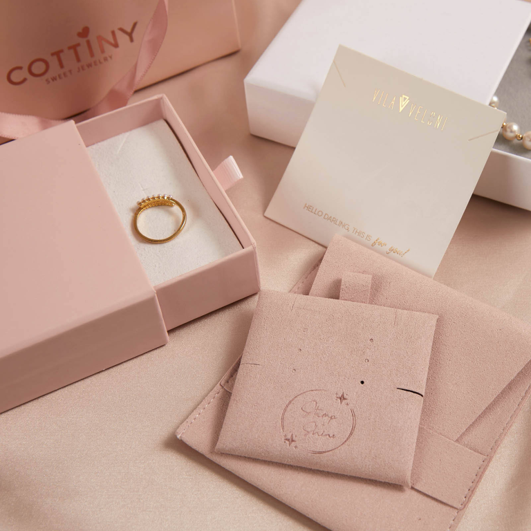 Factory Custom Jewelry Packing Set Luxury Drawer Box And Pouch - Image 6