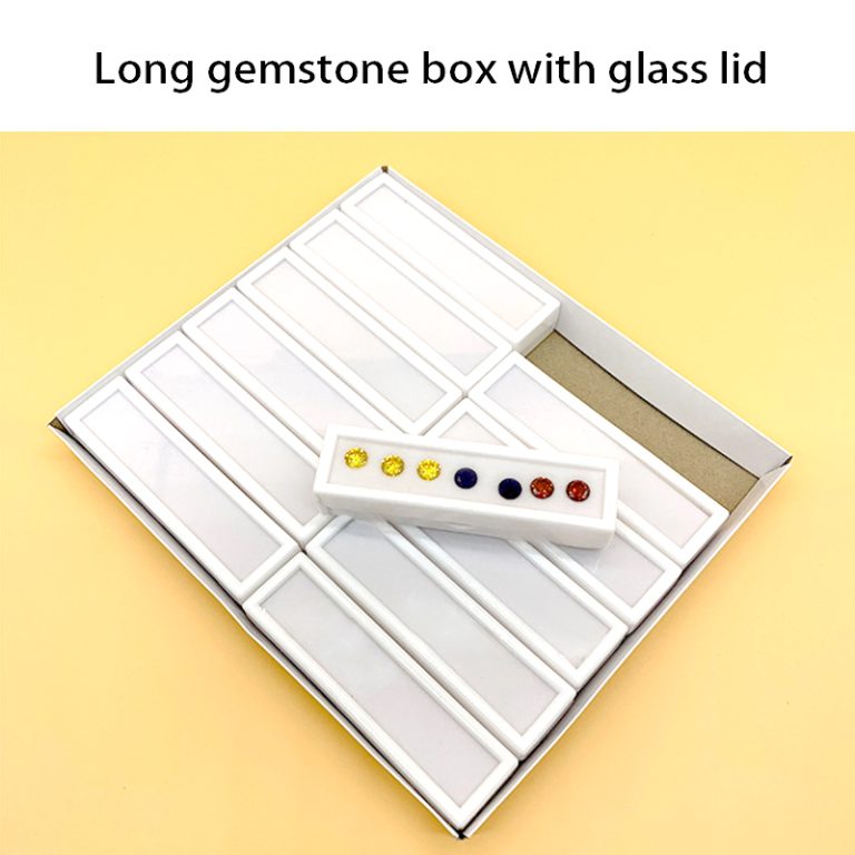 A plastic glass surface gemstone bare stone box - Image 4
