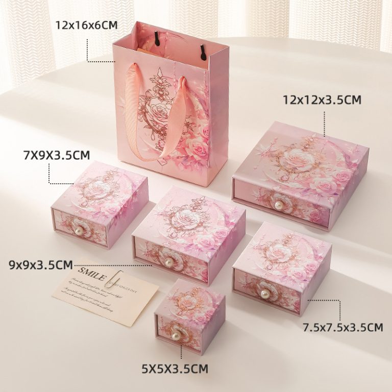 Custom Logo Cute Drawer Jewelry Packaging Box Slider Paper Jewellery Gift Box